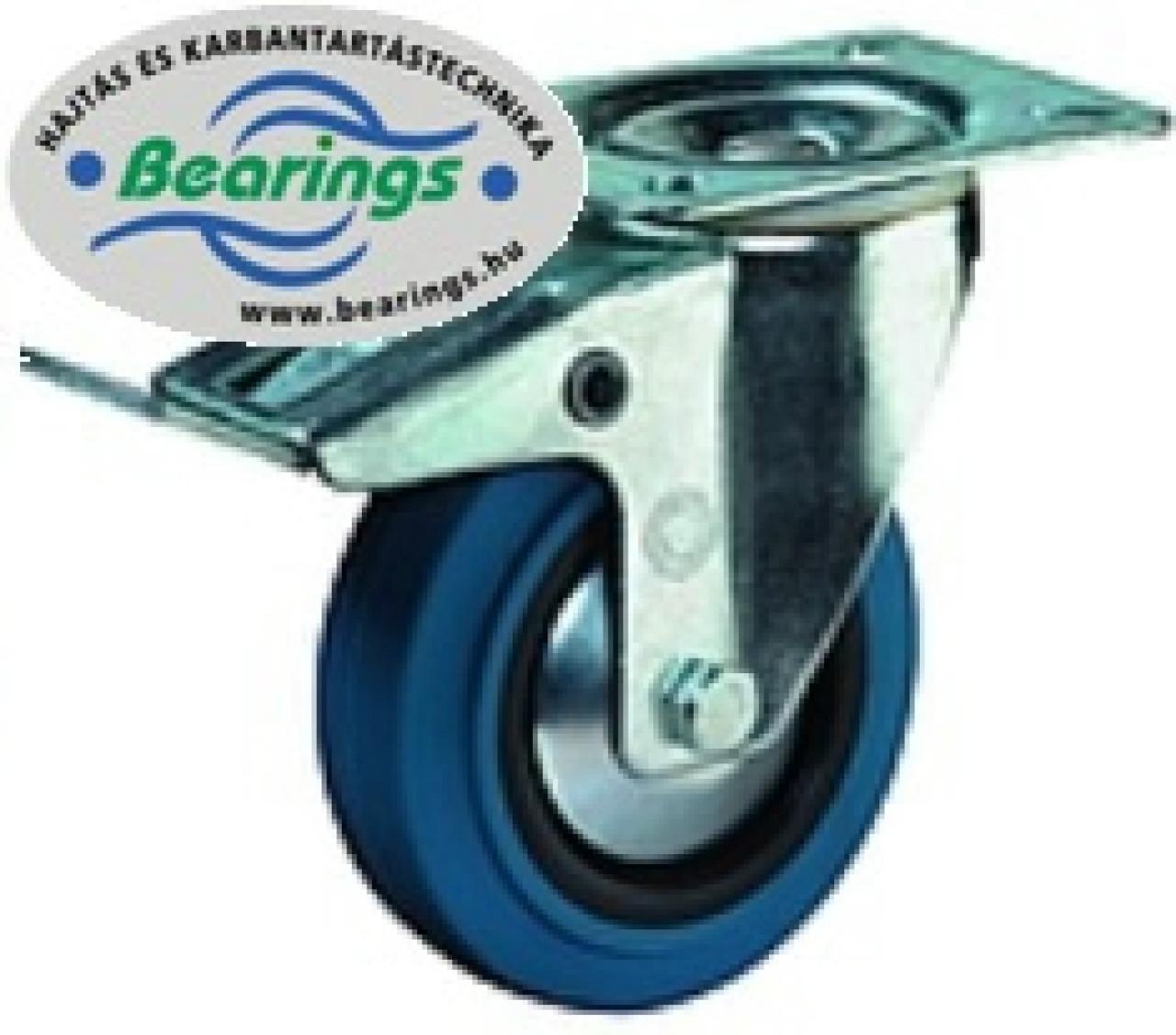 Talpas kerék 125 LS420.B61.125 fékes gördülőcsapágy kék terhelhető:140 kg (BS)