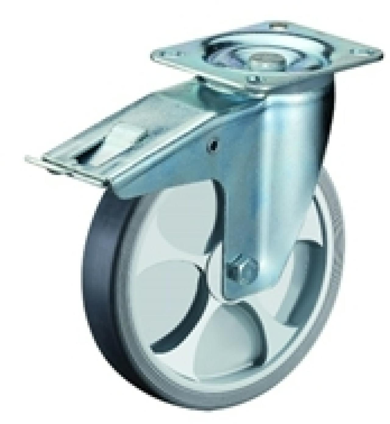 Talpas kerék 200 L420.B44.201 forgó fékes villa szürke terhelhető: 220kg (BS)