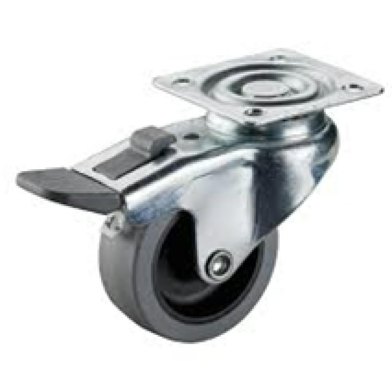 Talpas kerék 50 A220.A80.050 forgó fékes villa szürke terhelhető: 35kg (BS)