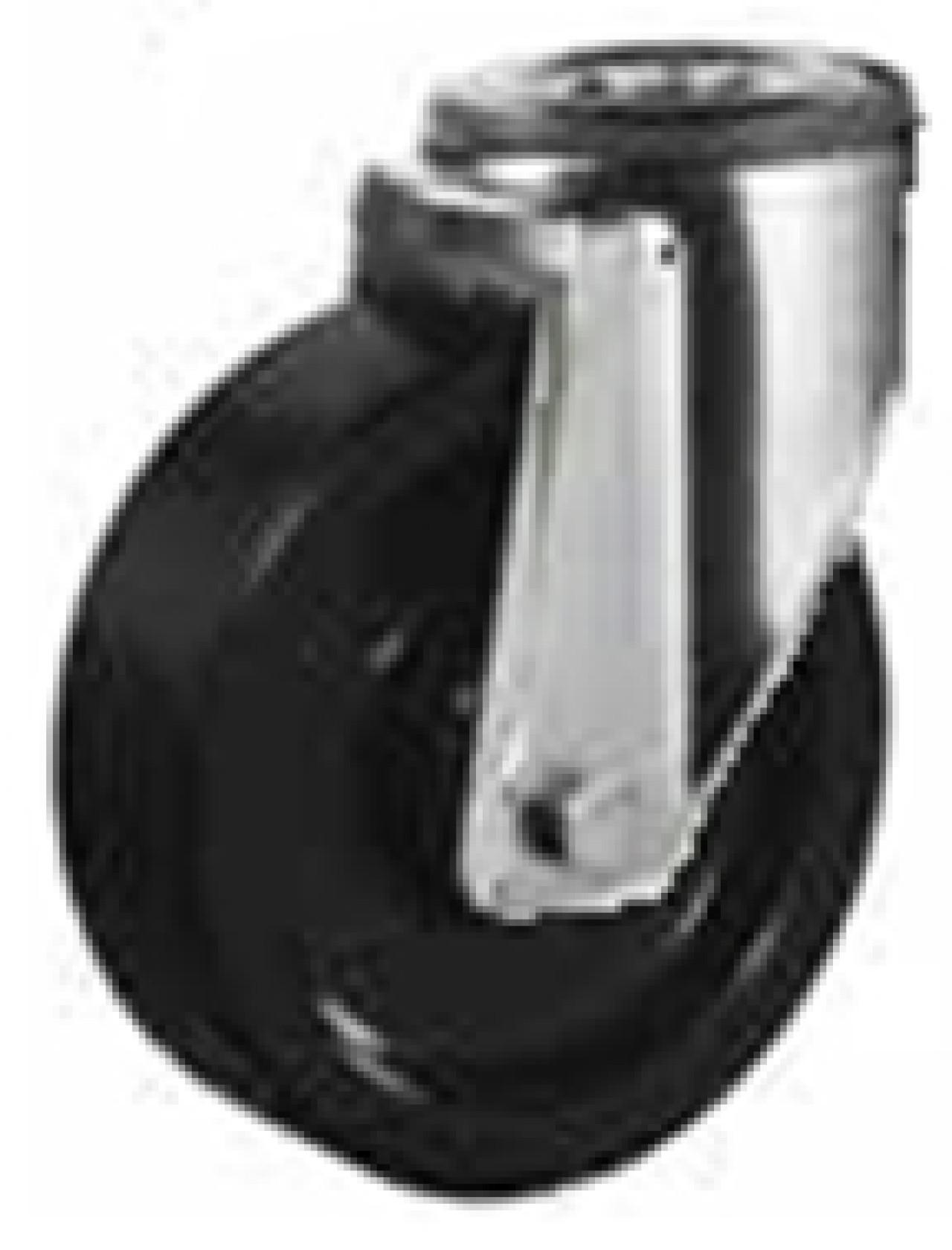 Hátfuratos kerék 100 H100.B22.100 inox forgó villa hőálló fekete terh:130kg (BS)