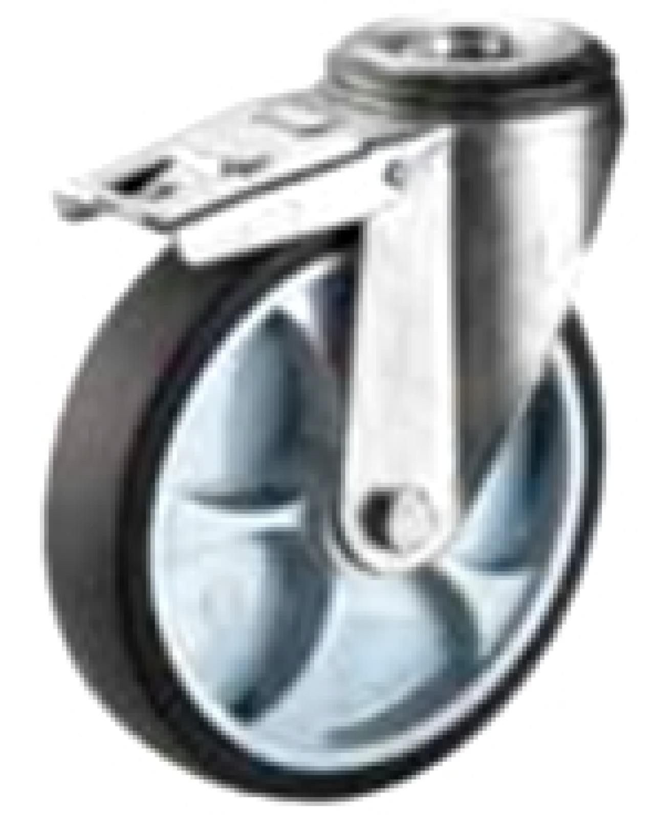 Hátfuratos kerék 100 L121.B43.101 forgó fékes villa szürke terhelhető:110kg (BS)