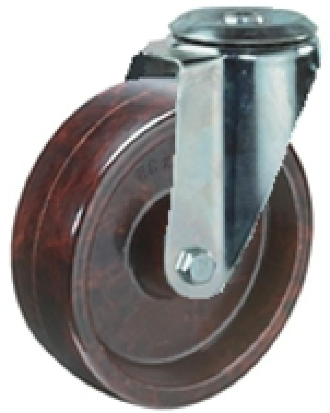 Hátfuratos kerék 100 H100.B23.100 inox forgó villa hőálló barna terh: 130kg (BS)