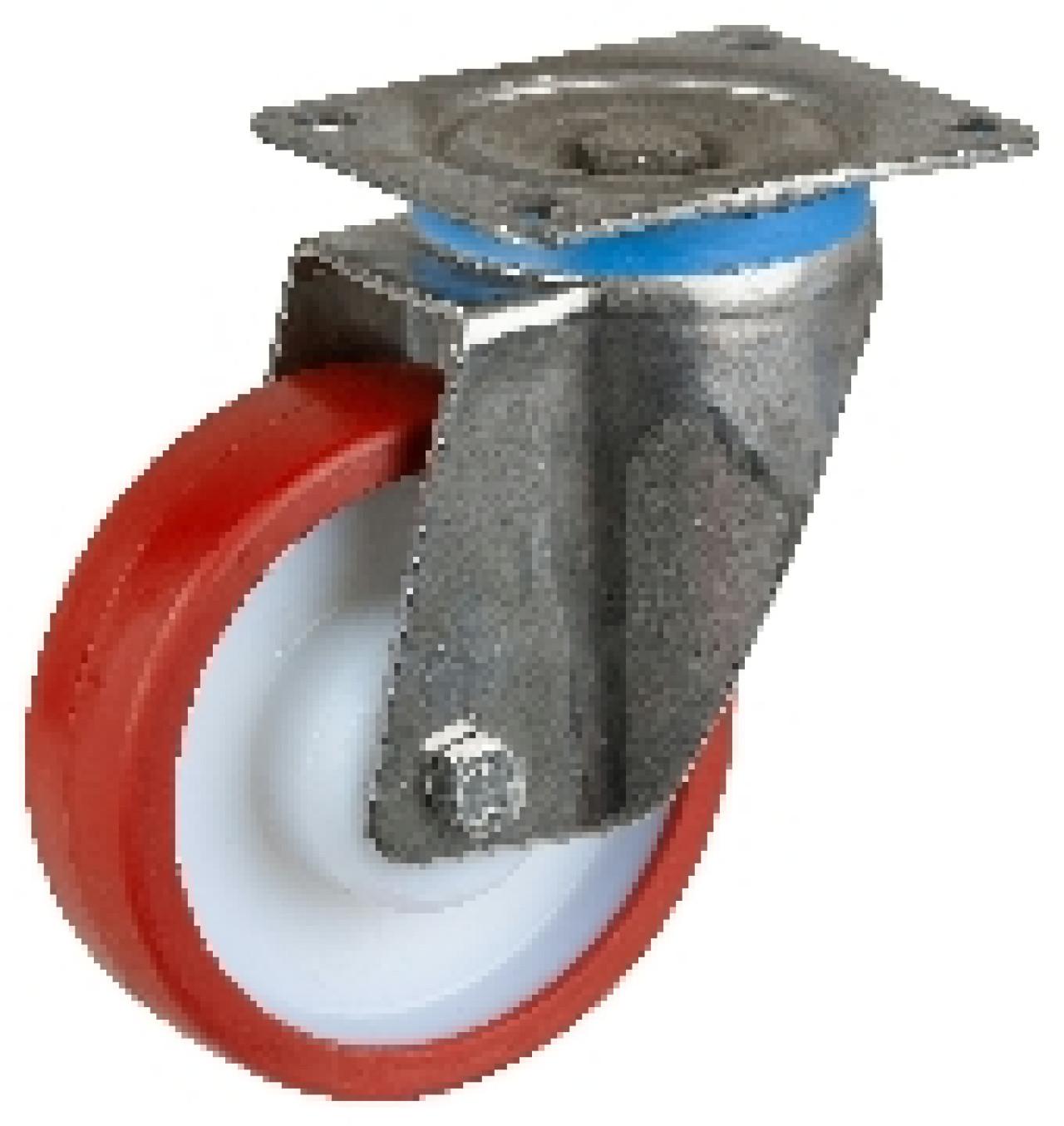 Talpas kerék 150 HS100.B28.150 inox forgó villa piros terhelhető: 600kg (BS)