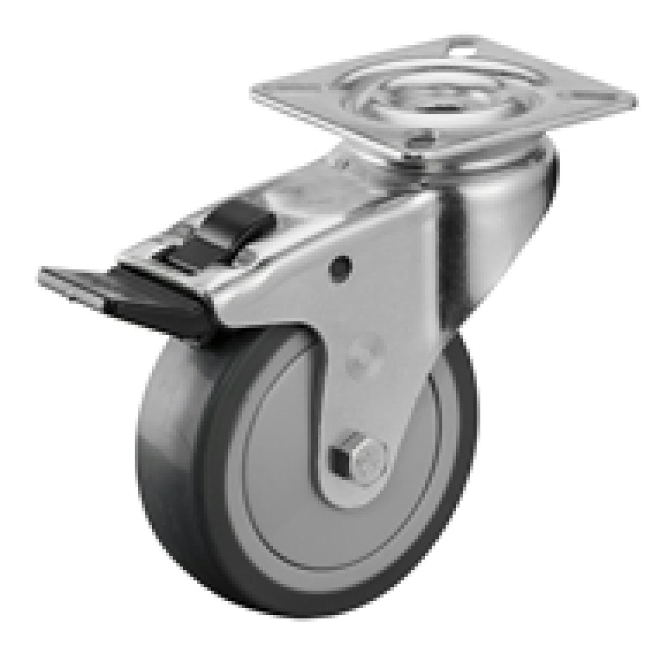 Talpas kerék 50 A320.A85.050 forgó fékes villa szürke terhelhető: 50 kg (BS)