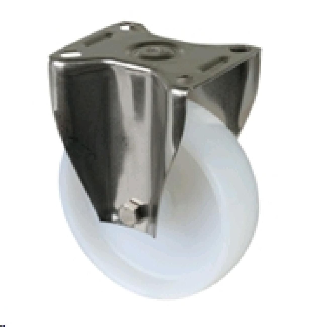 Talpas kerék 125 H110.A90.125 inox fix villa fehér terhelhető: 130kg (BS)
