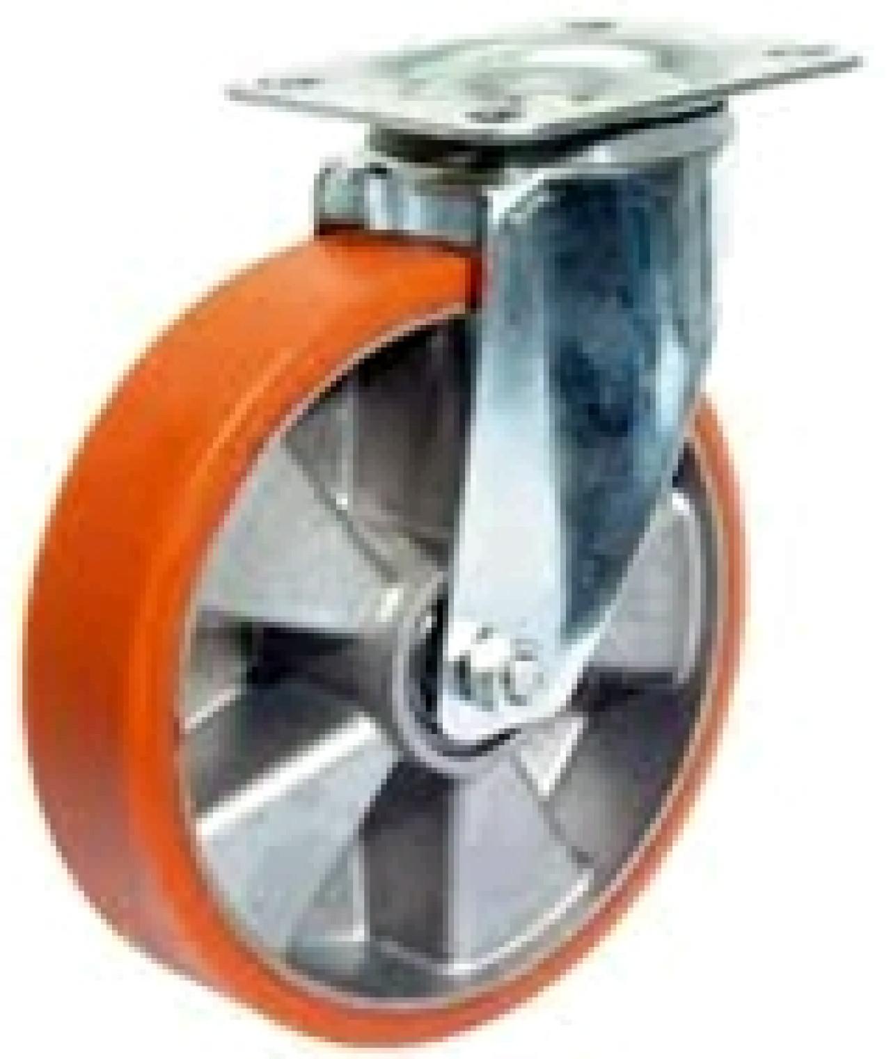 Talpas kerék 100 L400.B90.100 forgó villa barna PU terhelhető: 125kg (BS)