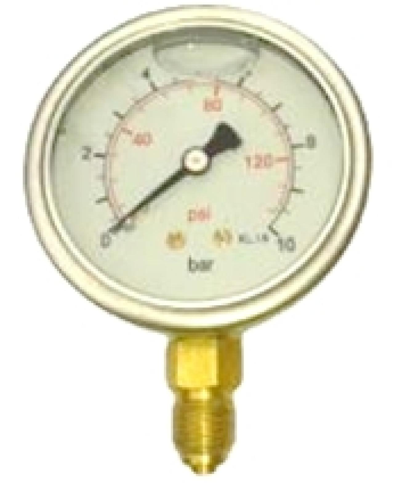 Manométer 63mm 1/4" 0-400bar csillapított MX-63-0/400B alsó (AZP)