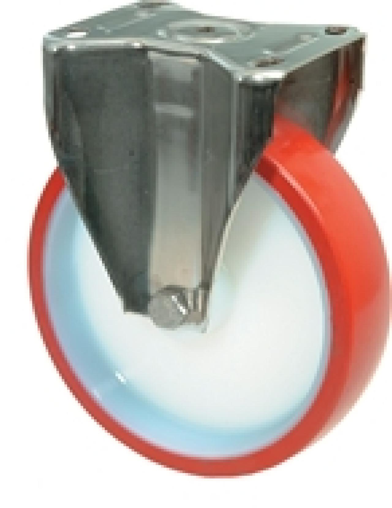 Talpas kerék 100 H110.B26.100 inox fix villa barna PU terh: 130kg (BS)