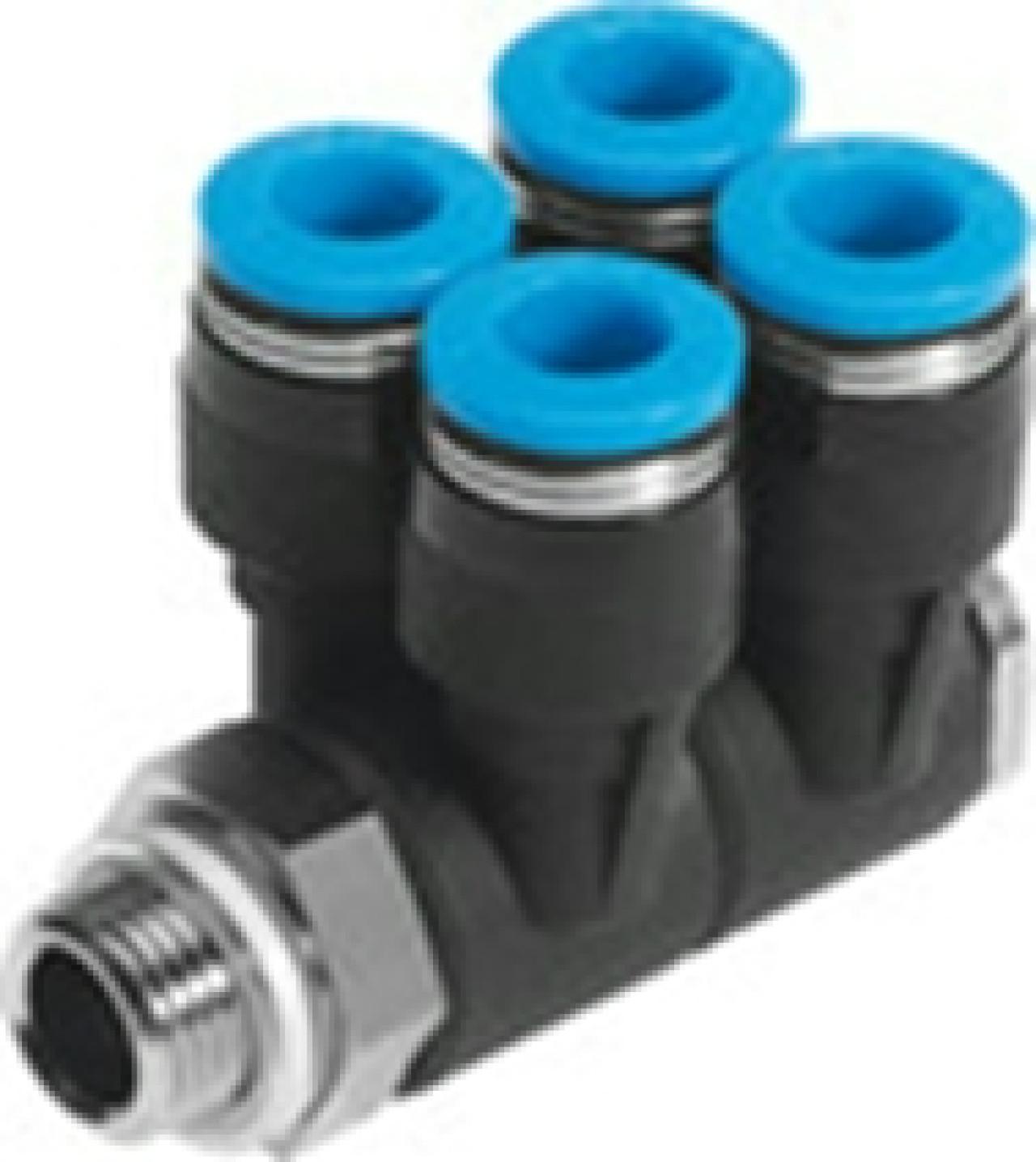 L 10-3/8"K többszörös elosztó QSLV4-G3/8-10 186250 (FES)