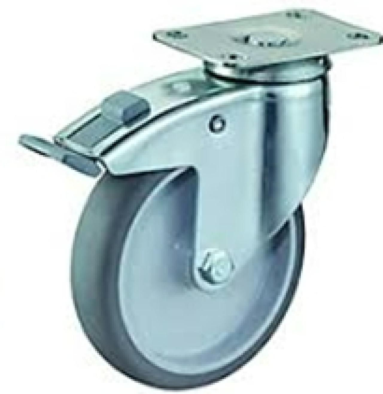 Talpas kerék 80 C120.A80.081 forgó fékes villa szürke terhelhető: 80kg (BS)