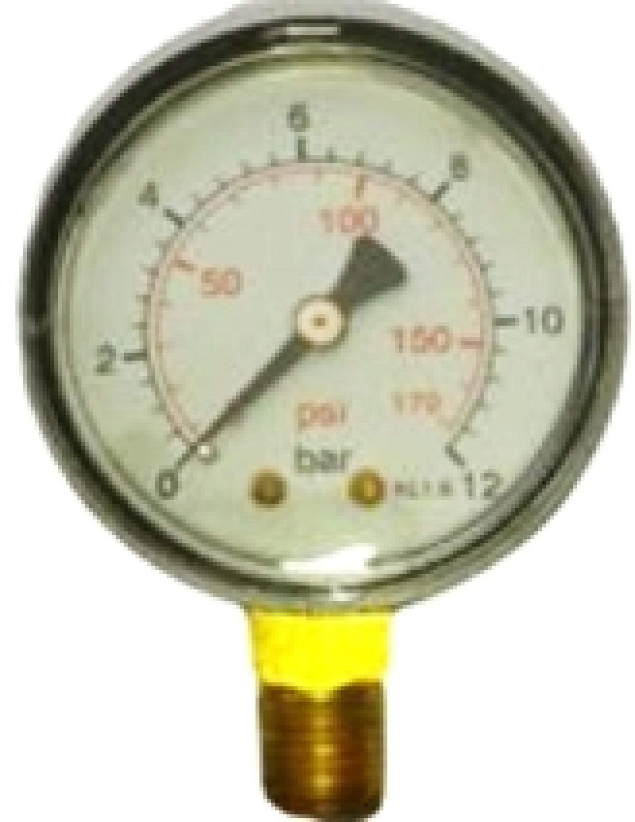 Manométer 63mm 1/4" 0-10bar MPS-63-0/10B alsó (AZP)