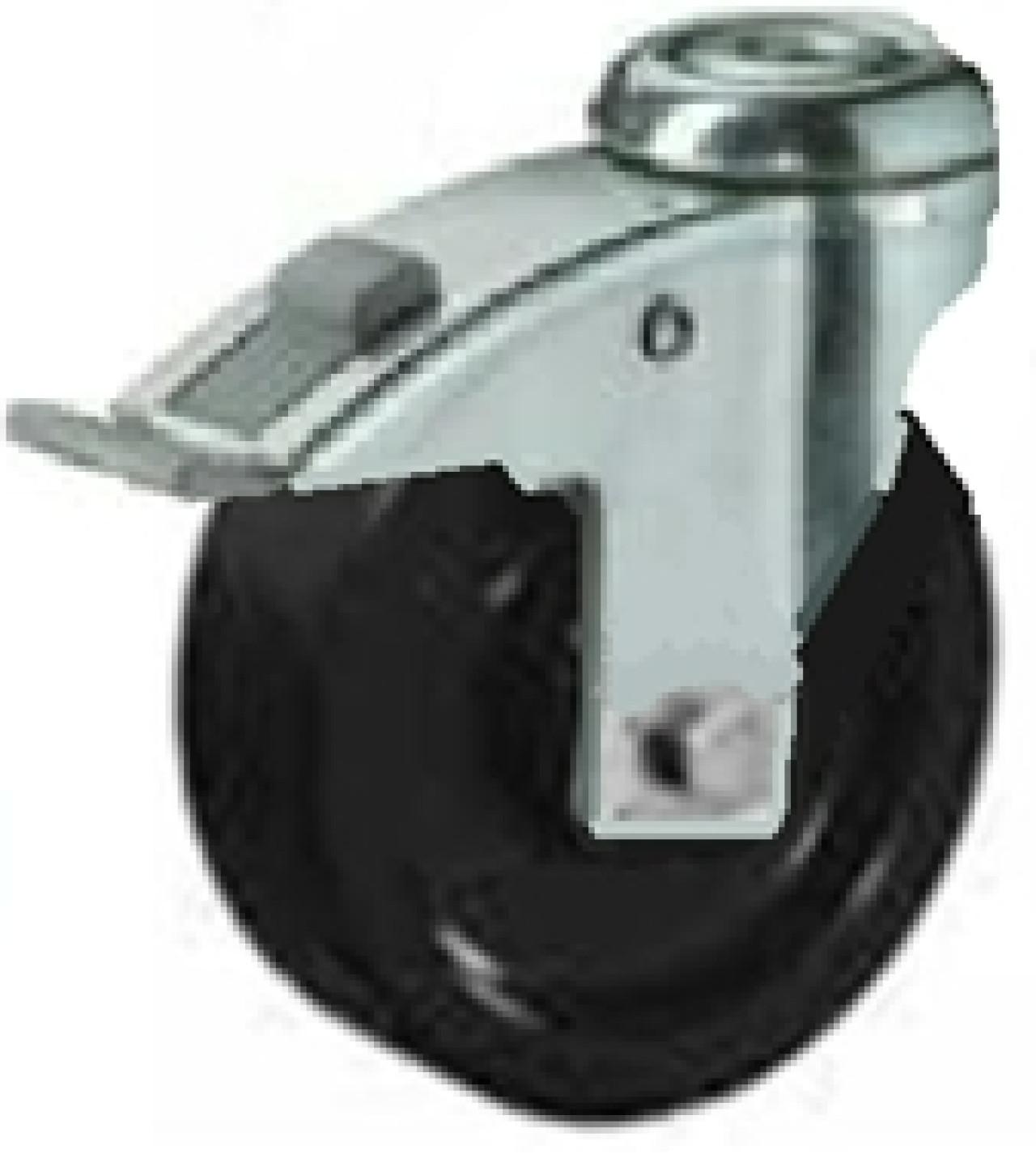 Hátfuratos kerék 100 H121.B22.100 inox hőálló fekete terhelhető: 100kg (BS)