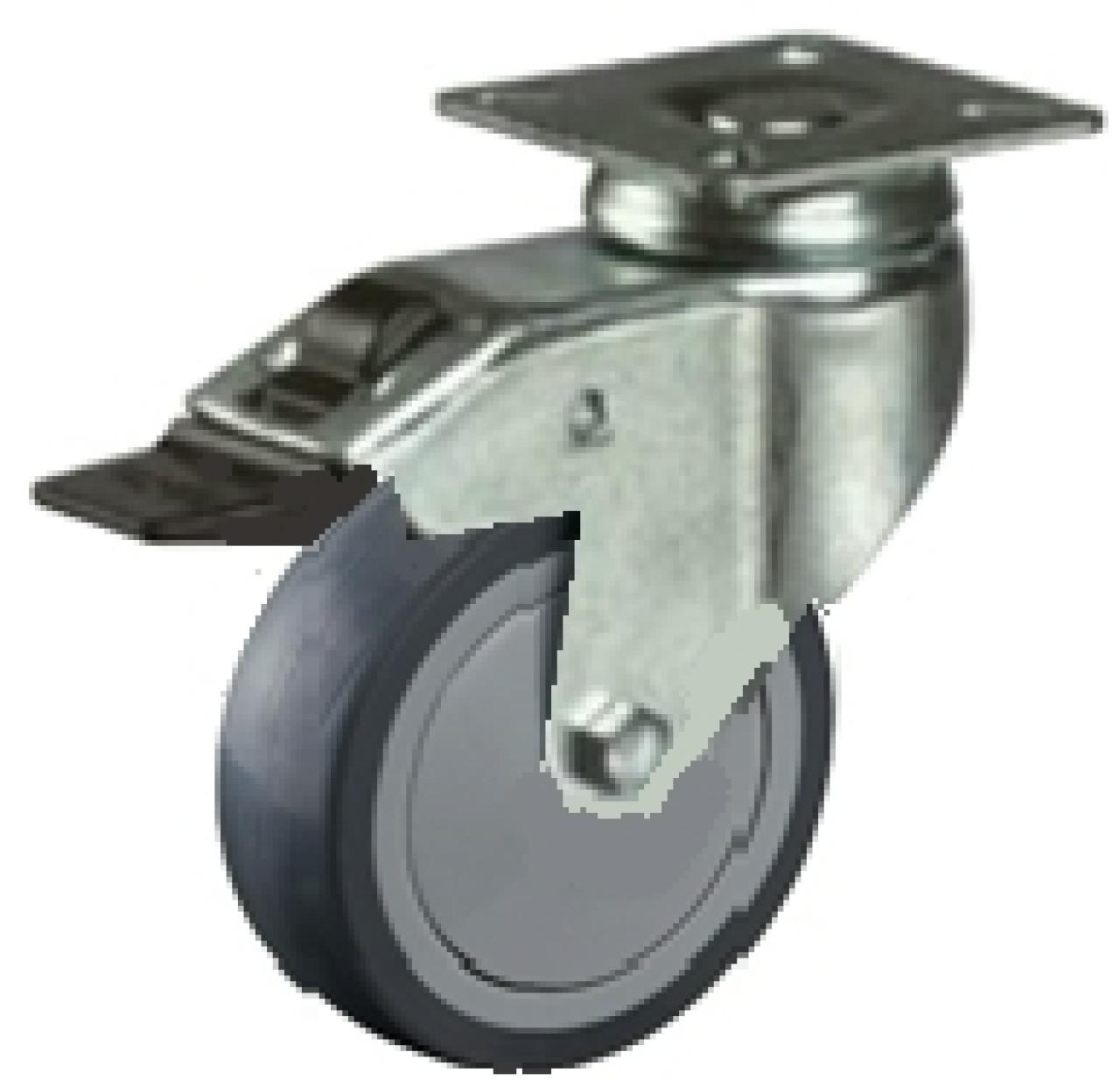 Talpas kerék 100 A120.A85.100 forgó fékes villa szürke terhelhető: 65kg (BS)