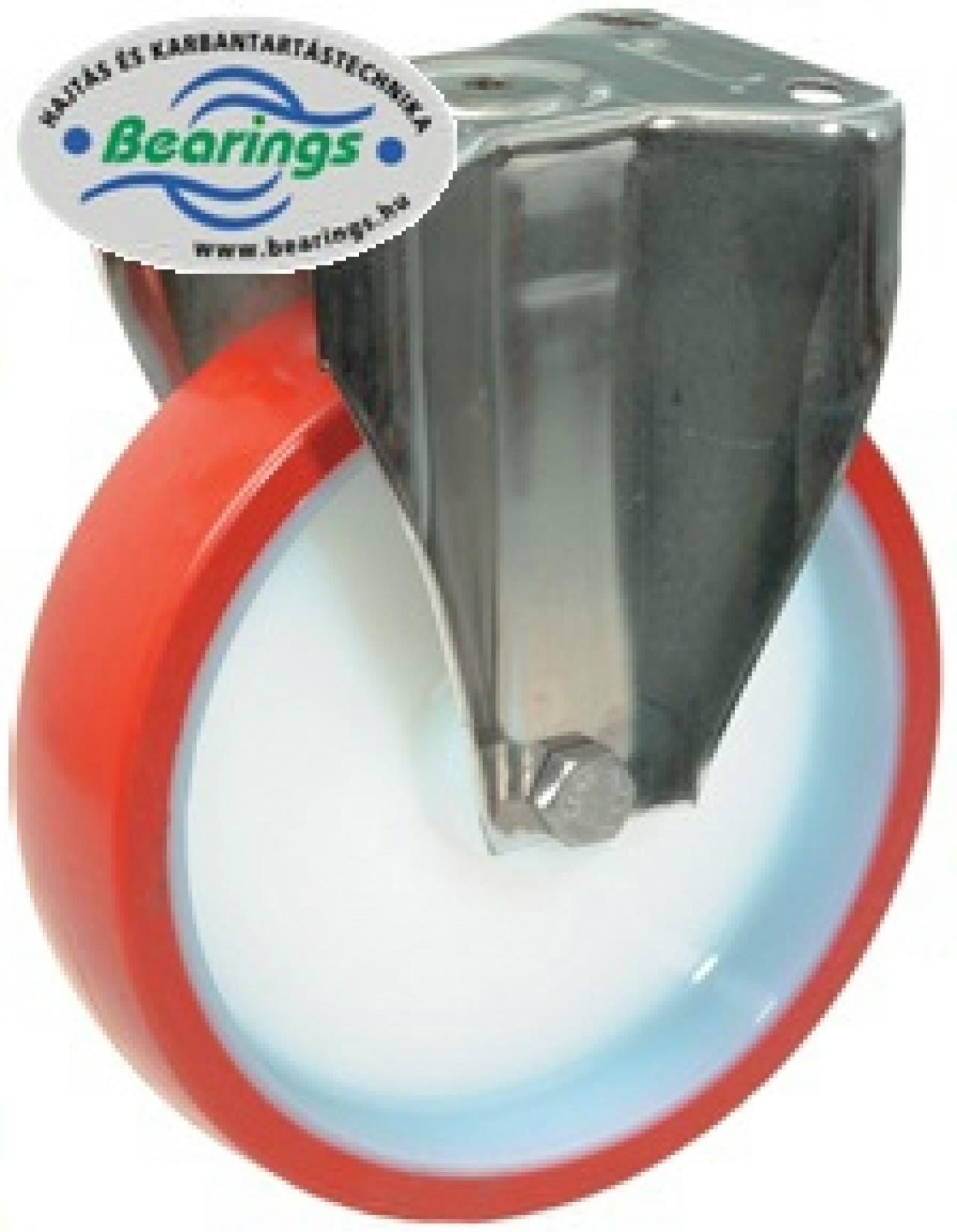 Talpas kerék 80 H110.B26.080 inox fix villa barna PU terhelhető:100kg (BS)