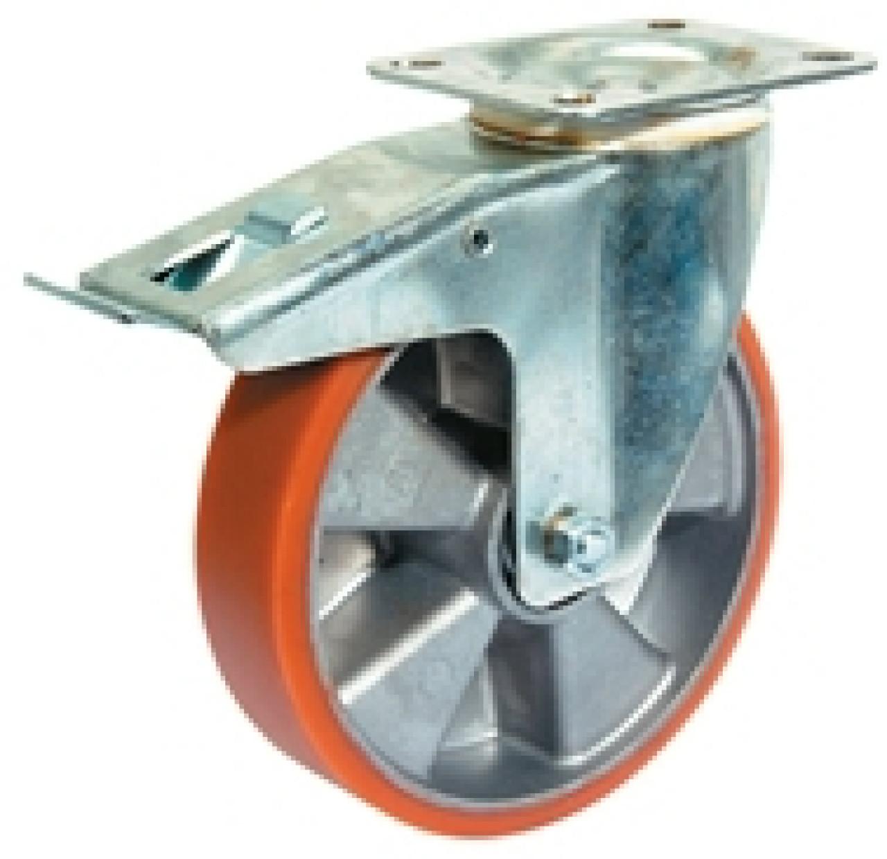 Talpas kerék 125 LB520.B90.125 forgóvillás fékes terhelhető 300 kg (BS)