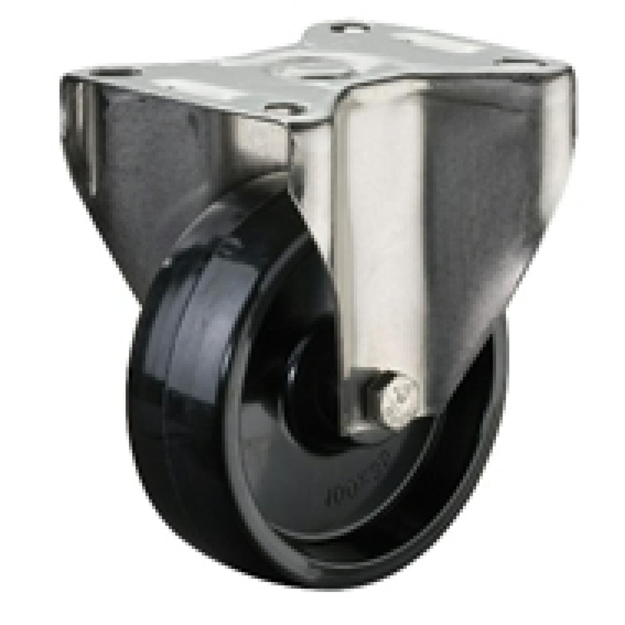 Talpas kerék 100 H110.B22.100 inox fix villa hőálló fekete  terh: 130kg (BS)