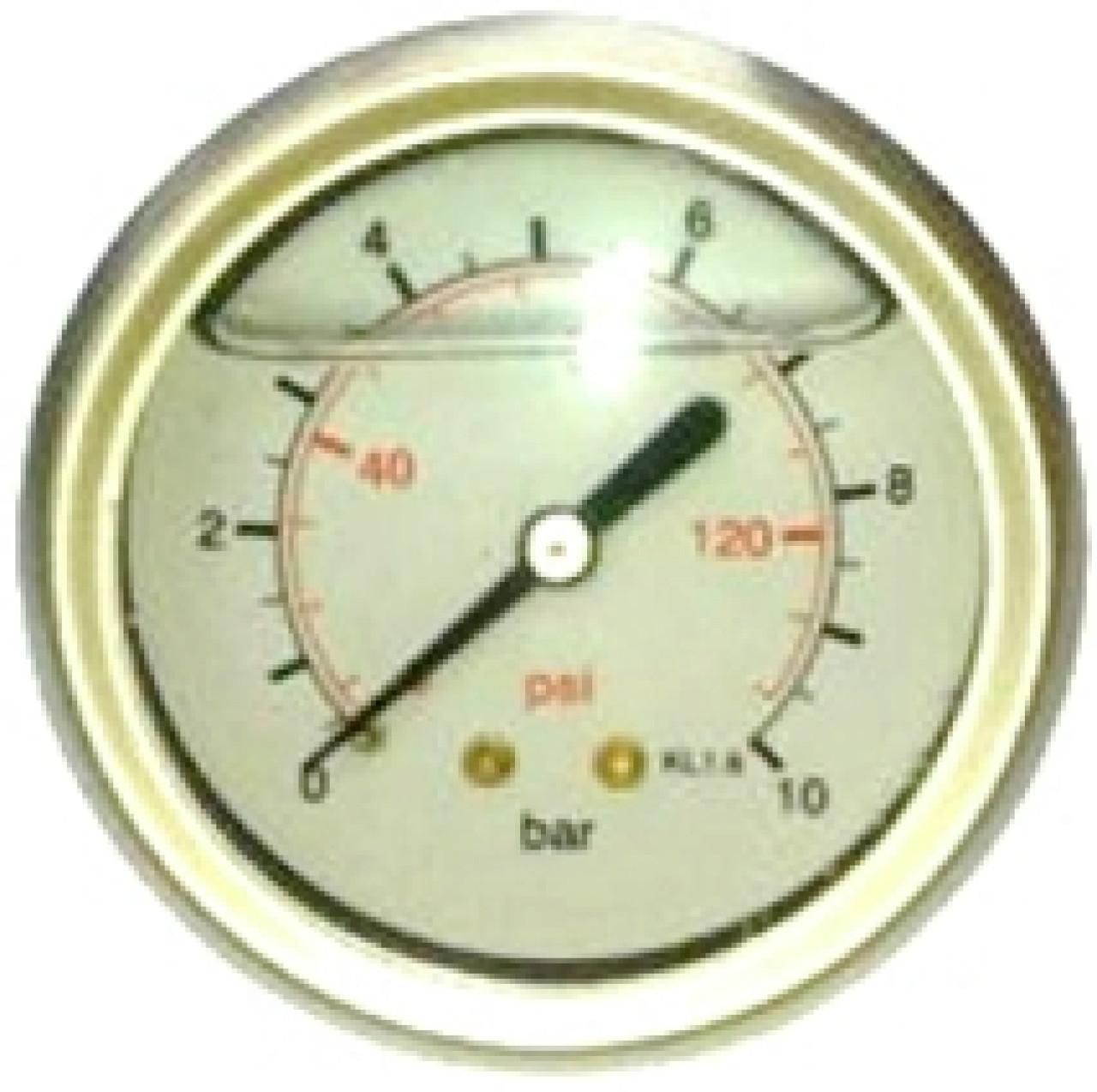 Manométer 63mm 1/4" 0-25bar csillapított MX-63-0/25A hátsó (AZP)