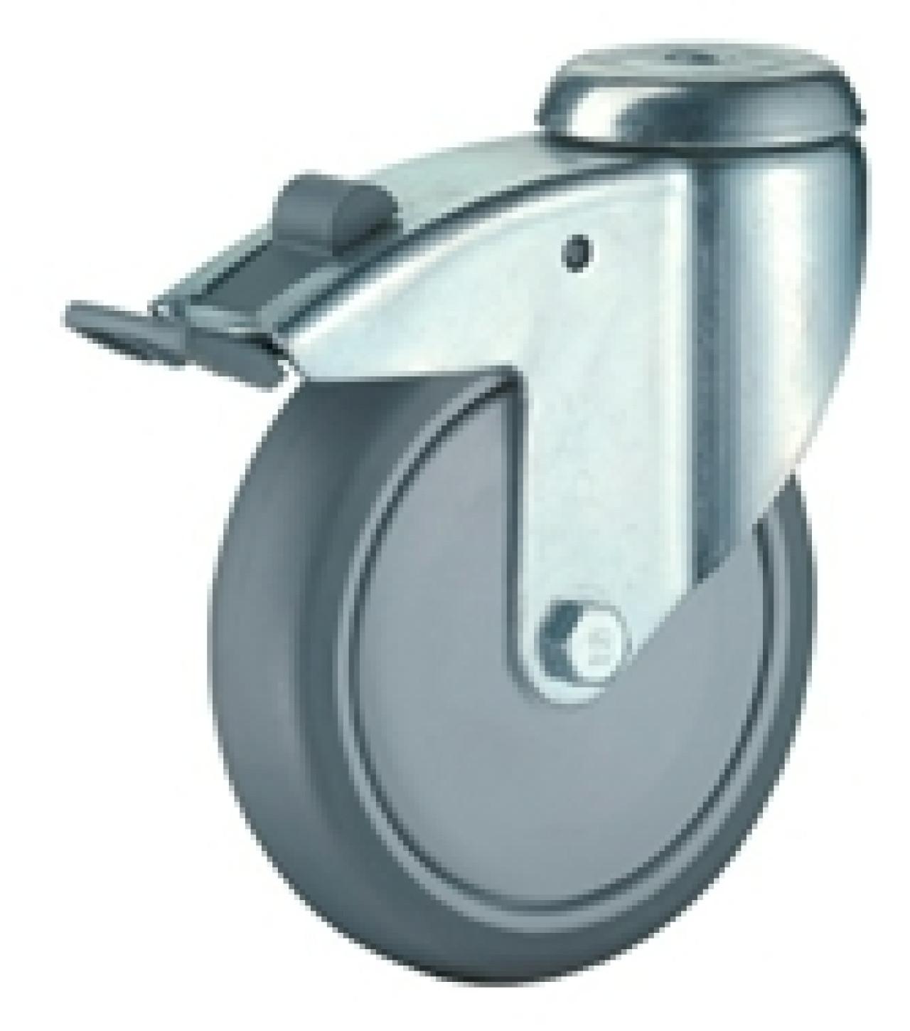 Hátfuratos kerék 75 A321.A85.075. forgó fékes szürke terhelhető: 60kg (BS)