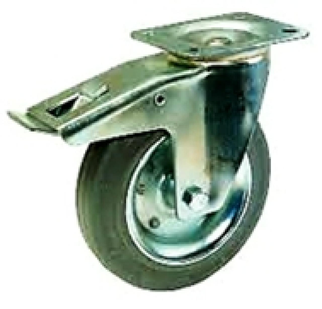 Talpas kerék 100 L420.B56.100 forgó fékes villa szürke terhelhető: 70kg (BS)