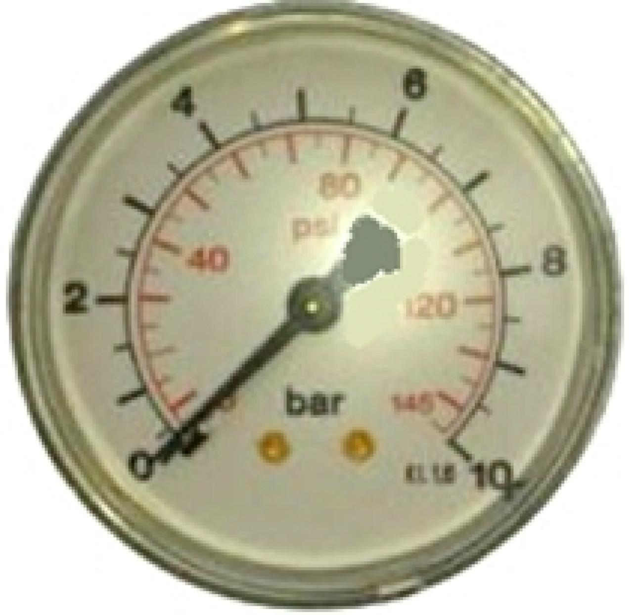 Manométer 63mm 1/4" 0-12bar MPS-63-0/12A hátsó (AZP)