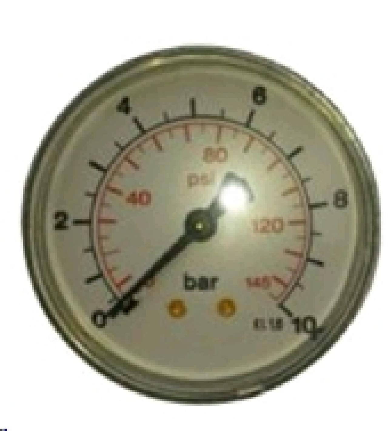 Manométer 40mm 1/8" 0-10bar MPS-40-0/10A hátsó (AZP)