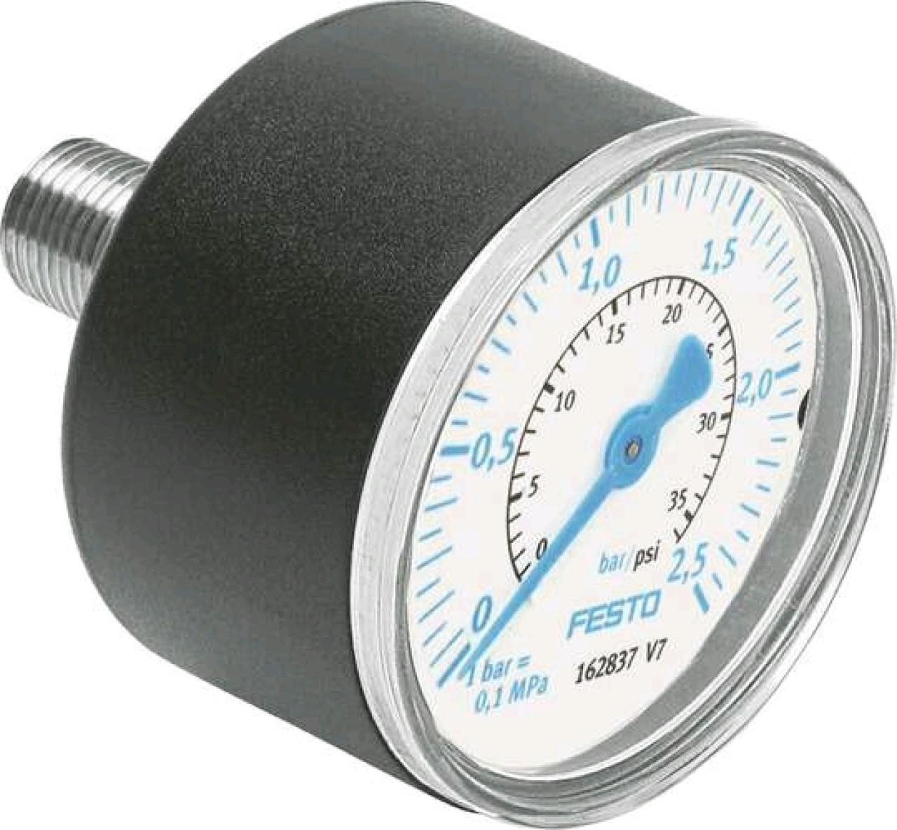 Manométer 50mm 1/4" 0-2,5bar MA-50-2,5-1/4-EN hátsó 162837 (FES)