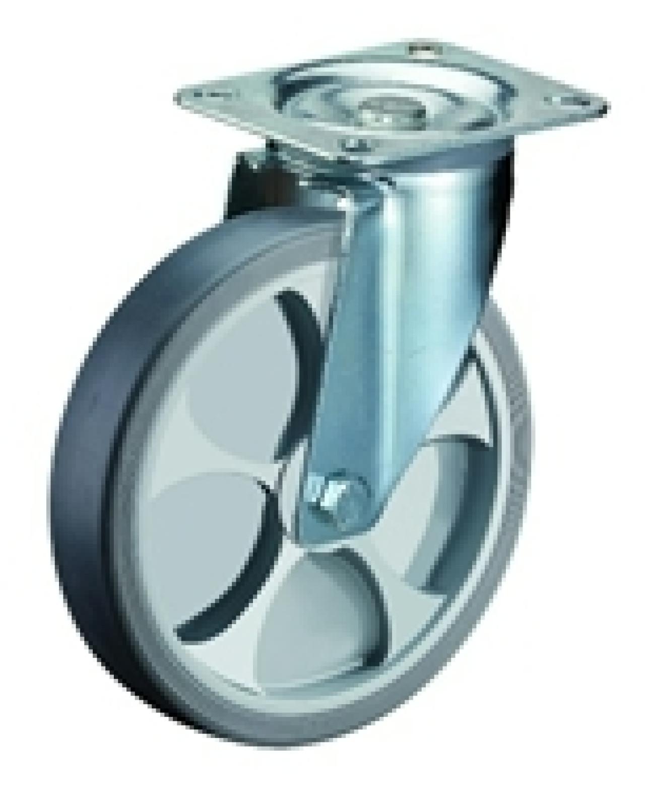 Talpas kerék 100 L400.B44.101 forgó villa szürke terhelhető: 110kg (BS)