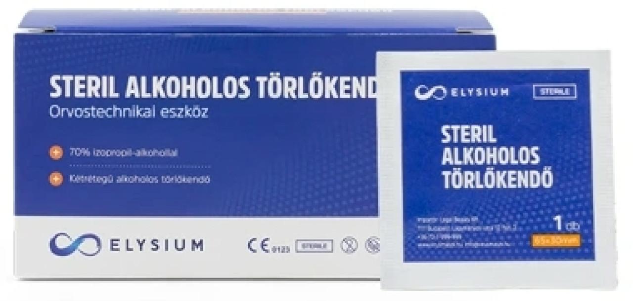 Elysium steril alkoholos törlőkendő 70%-os izopropil-alkohollal 100db/doboz (EU)
